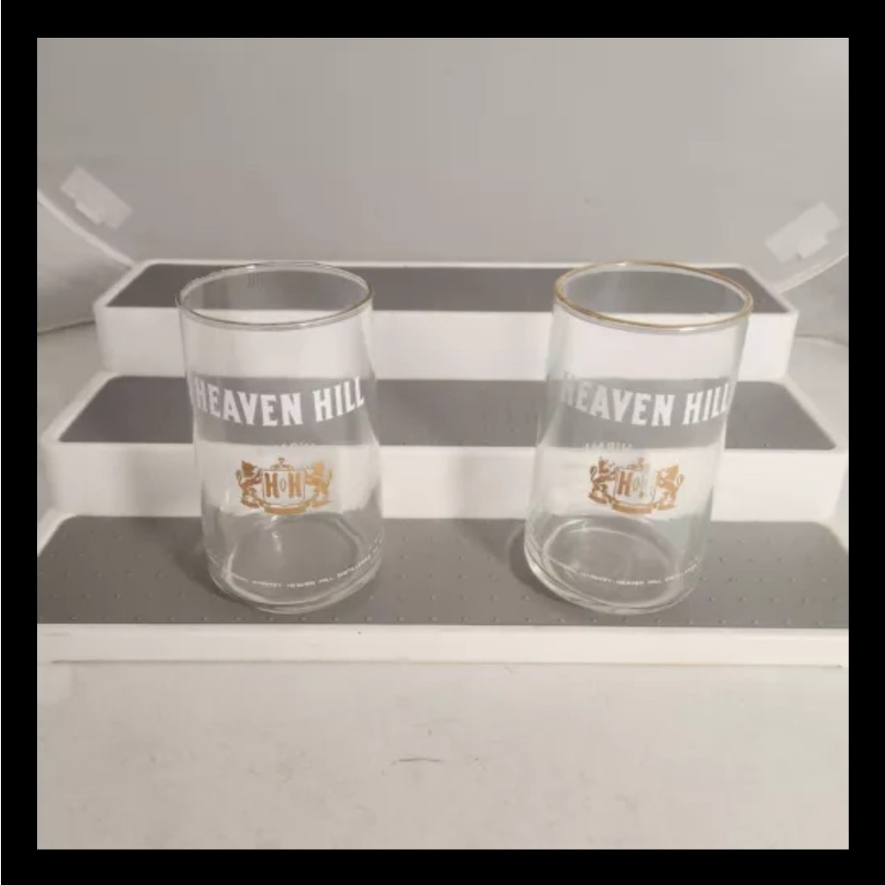 Haven Hill Distillery Highball Glasses Set Of 2 Recipe On Glass Gold Rim 5” Tall